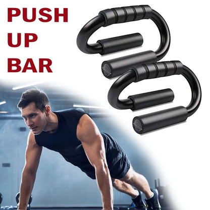 Push up Bar S Shapes Non-Slip Fitness Stand Exercise Grips Strength Workout Equipment Home Gym